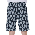 White Ghost Pattern Print Men's Beach Shorts
