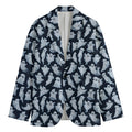 White Ghost Pattern Print Men's Blazer