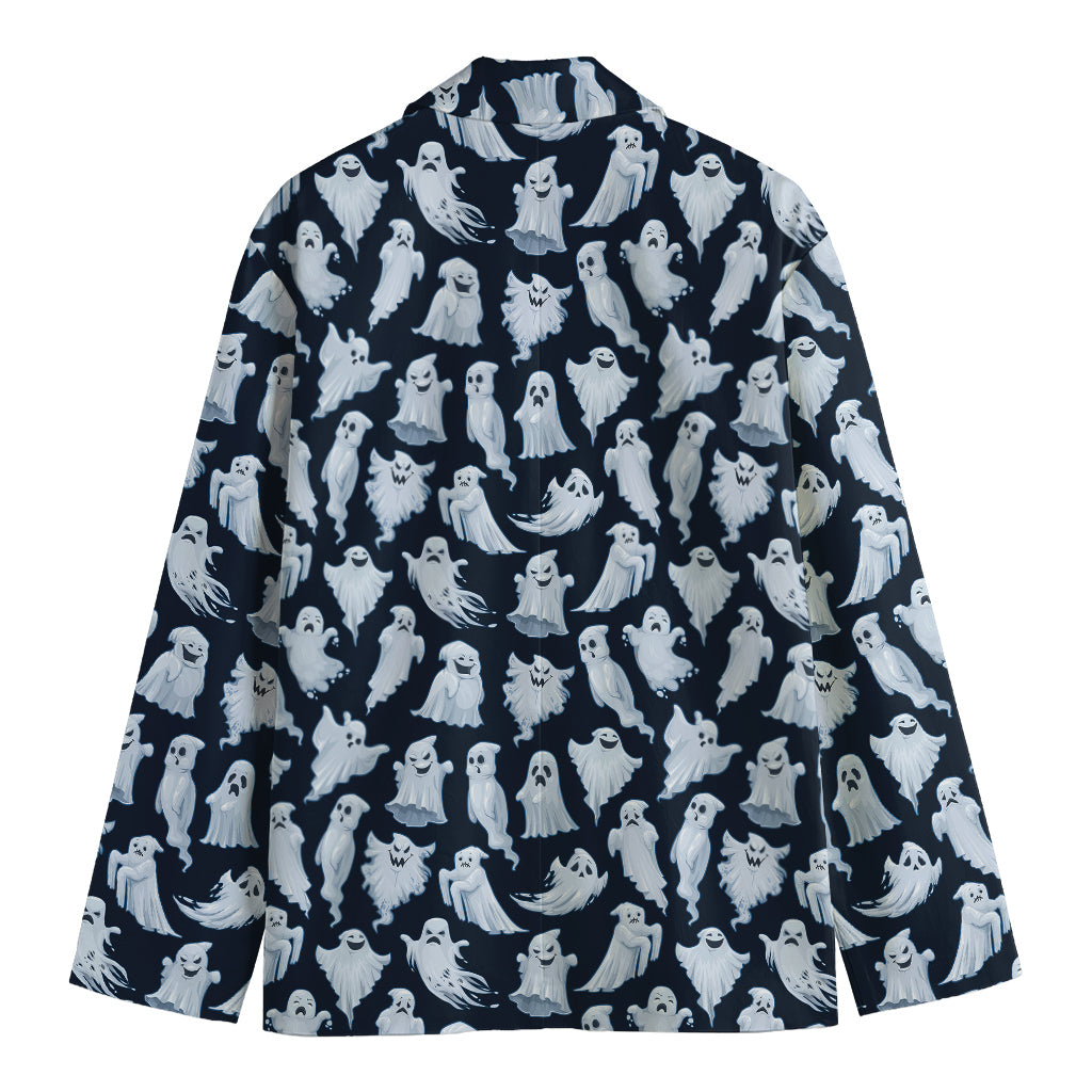 White Ghost Pattern Print Men's Blazer