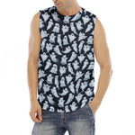 White Ghost Pattern Print Men's Fitness Tank Top