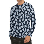 White Ghost Pattern Print Men's Long Sleeve Rash Guard