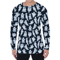 White Ghost Pattern Print Men's Long Sleeve T-Shirt
