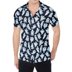 White Ghost Pattern Print Men's Shirt