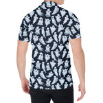 White Ghost Pattern Print Men's Shirt