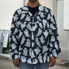 White Ghost Pattern Print Men's Shirt Jacket