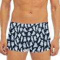 White Ghost Pattern Print Men's Short Boxer Briefs