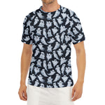 White Ghost Pattern Print Men's Short Sleeve Rash Guard