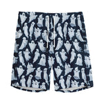 White Ghost Pattern Print Men's Sports Shorts