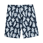 White Ghost Pattern Print Men's Sports Shorts