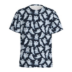 White Ghost Pattern Print Men's Sports T-Shirt