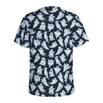 White Ghost Pattern Print Men's Sports T-Shirt