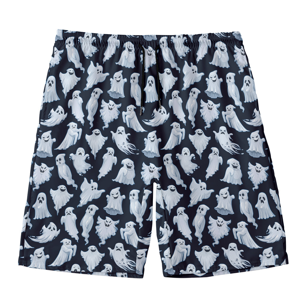 White Ghost Pattern Print Men's Swim Trunks