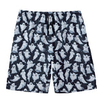 White Ghost Pattern Print Men's Swim Trunks