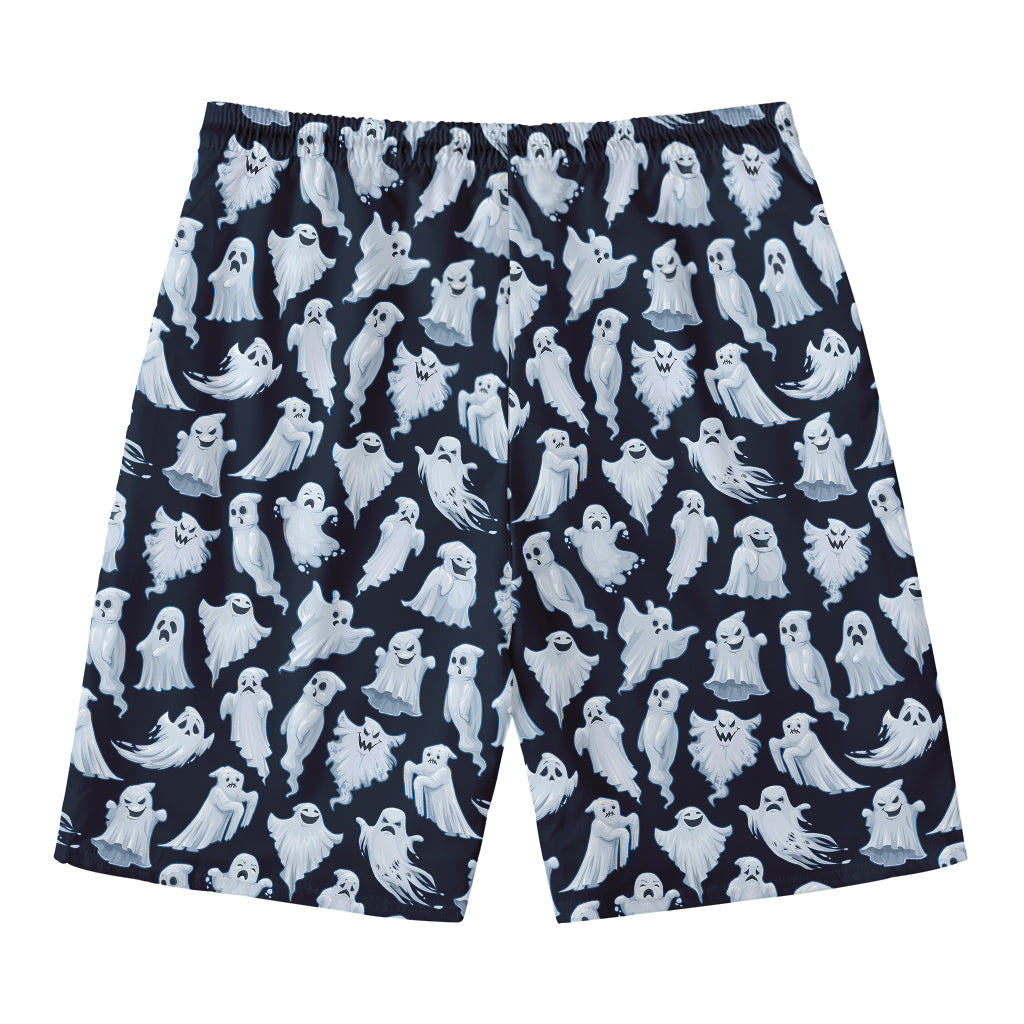 White Ghost Pattern Print Men's Swim Trunks
