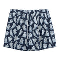 White Ghost Pattern Print Mesh Shorts