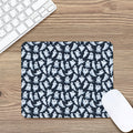 White Ghost Pattern Print Mouse Pad