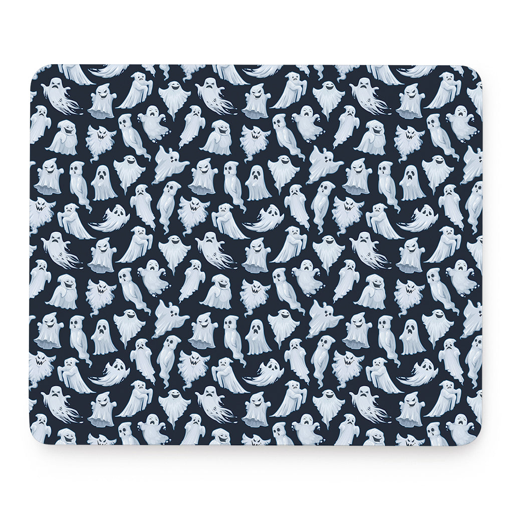 White Ghost Pattern Print Mouse Pad