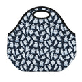 White Ghost Pattern Print Neoprene Lunch Bag