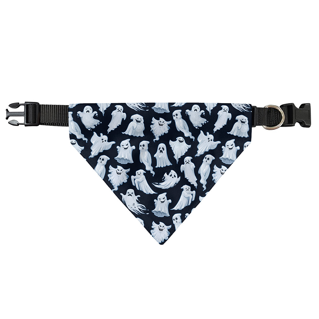 White Ghost Pattern Print Over The Collar Dog Bandana