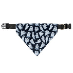 White Ghost Pattern Print Over The Collar Dog Bandana