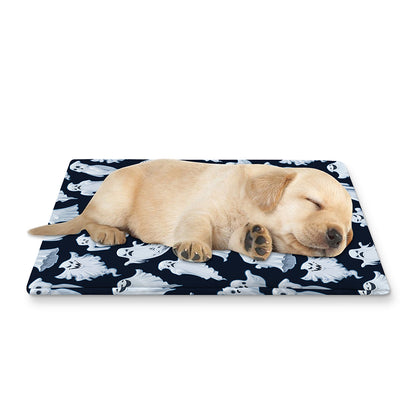 White Ghost Pattern Print Pet Cooling Mat Cover