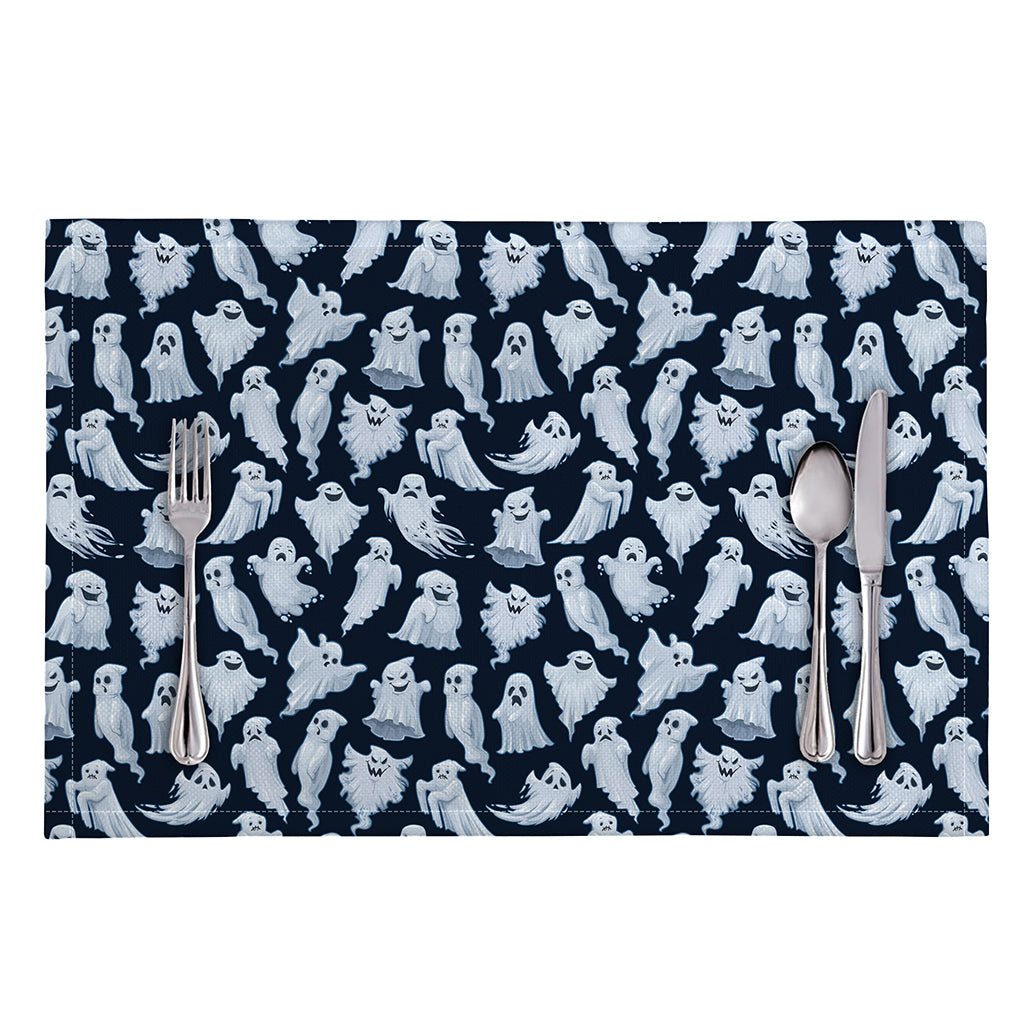 White Ghost Pattern Print Placemat