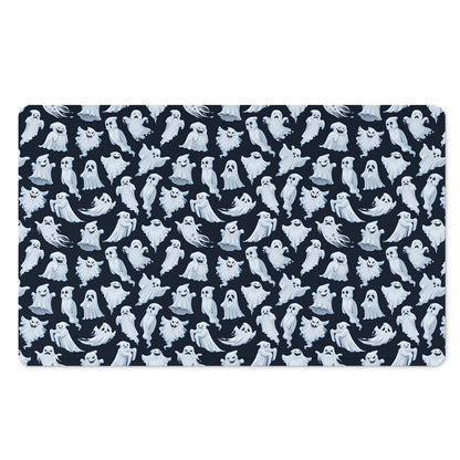 White Ghost Pattern Print Polyester Doormat