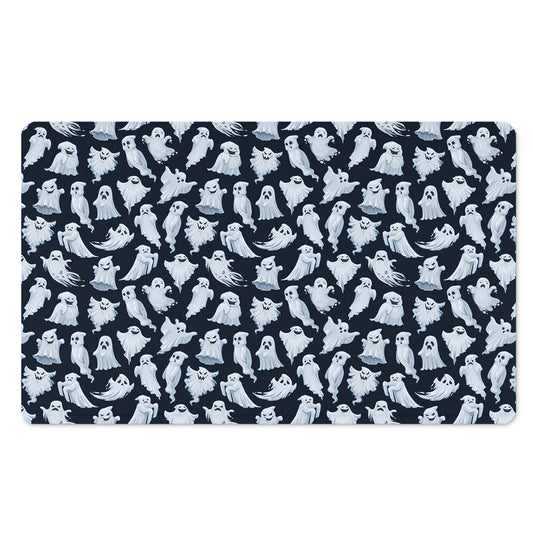White Ghost Pattern Print Polyester Doormat