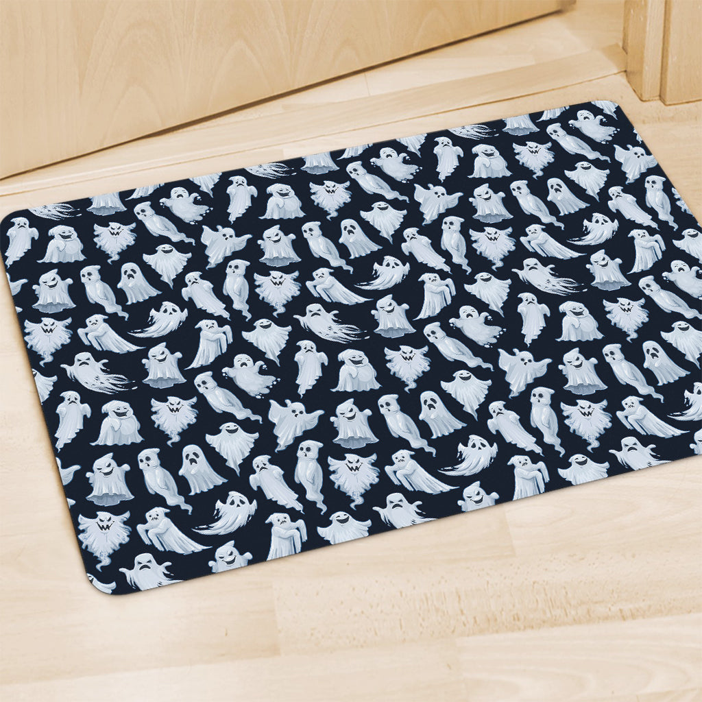 White Ghost Pattern Print Polyester Doormat