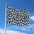 White Ghost Pattern Print Polyester Flag