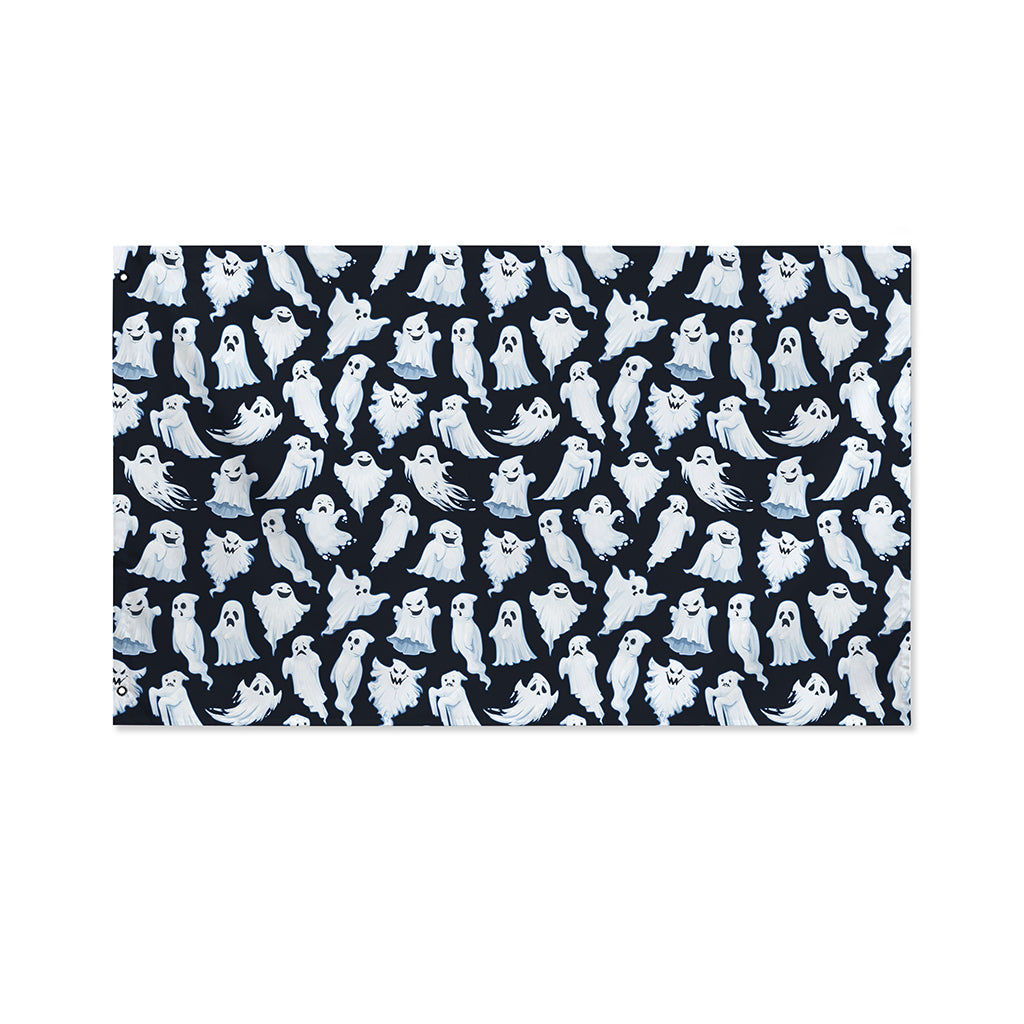 White Ghost Pattern Print Polyester Flag
