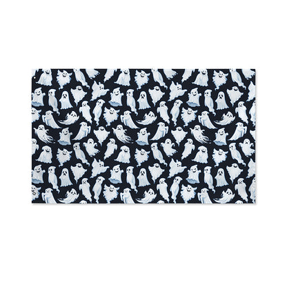 White Ghost Pattern Print Polyester Flag