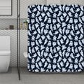 White Ghost Pattern Print Polyester Shower Curtain