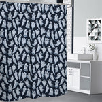 White Ghost Pattern Print Premium Shower Curtain