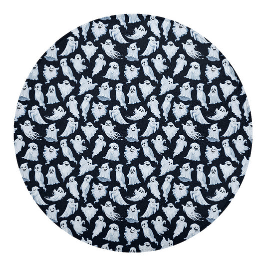 White Ghost Pattern Print Round Blanket