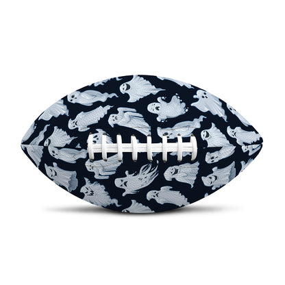 White Ghost Pattern Print Rugby Ball