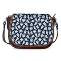 White Ghost Pattern Print Saddle Bag