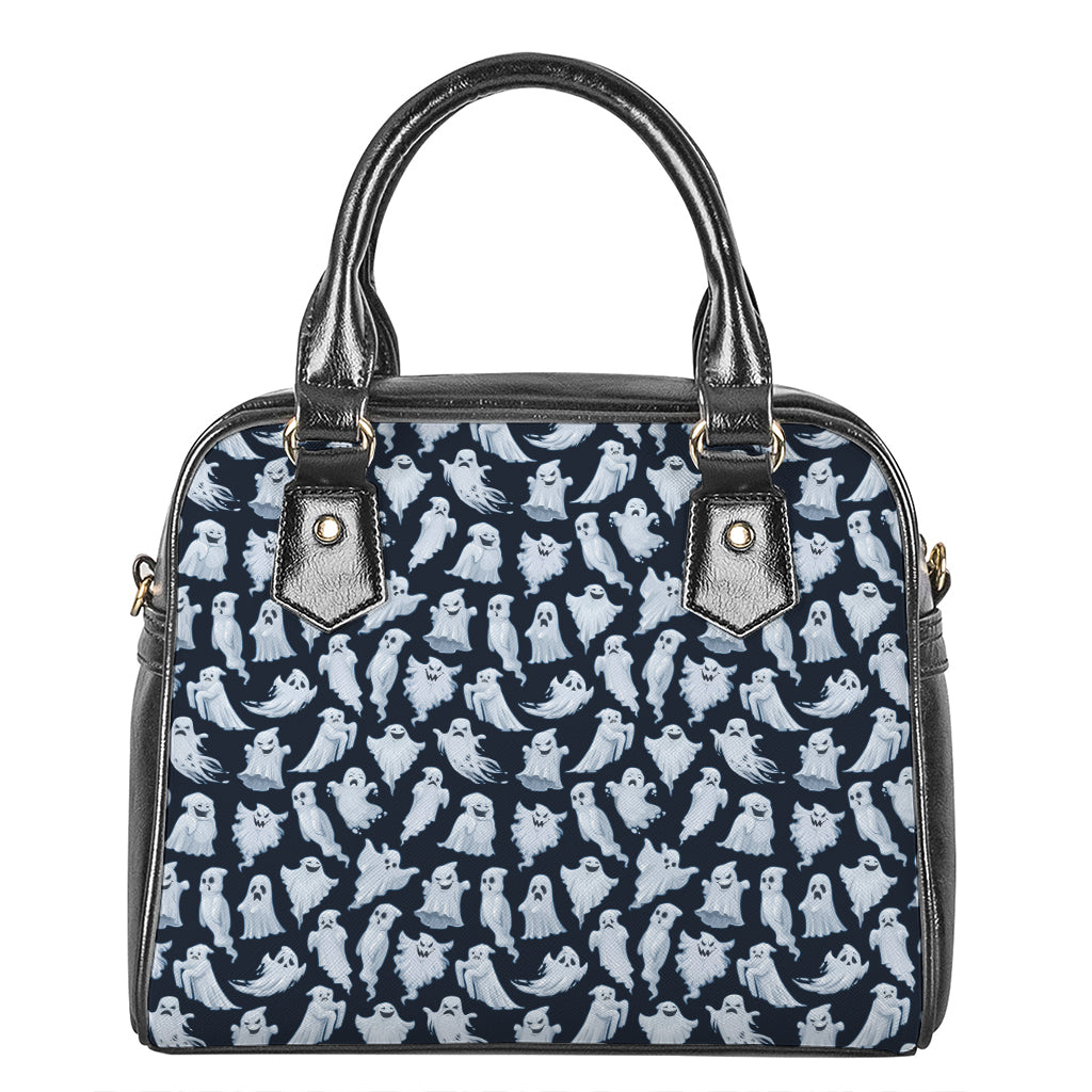 White Ghost Pattern Print Shoulder Handbag