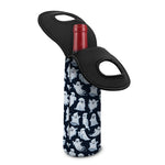 White Ghost Pattern Print Single Neoprene Wine Tote