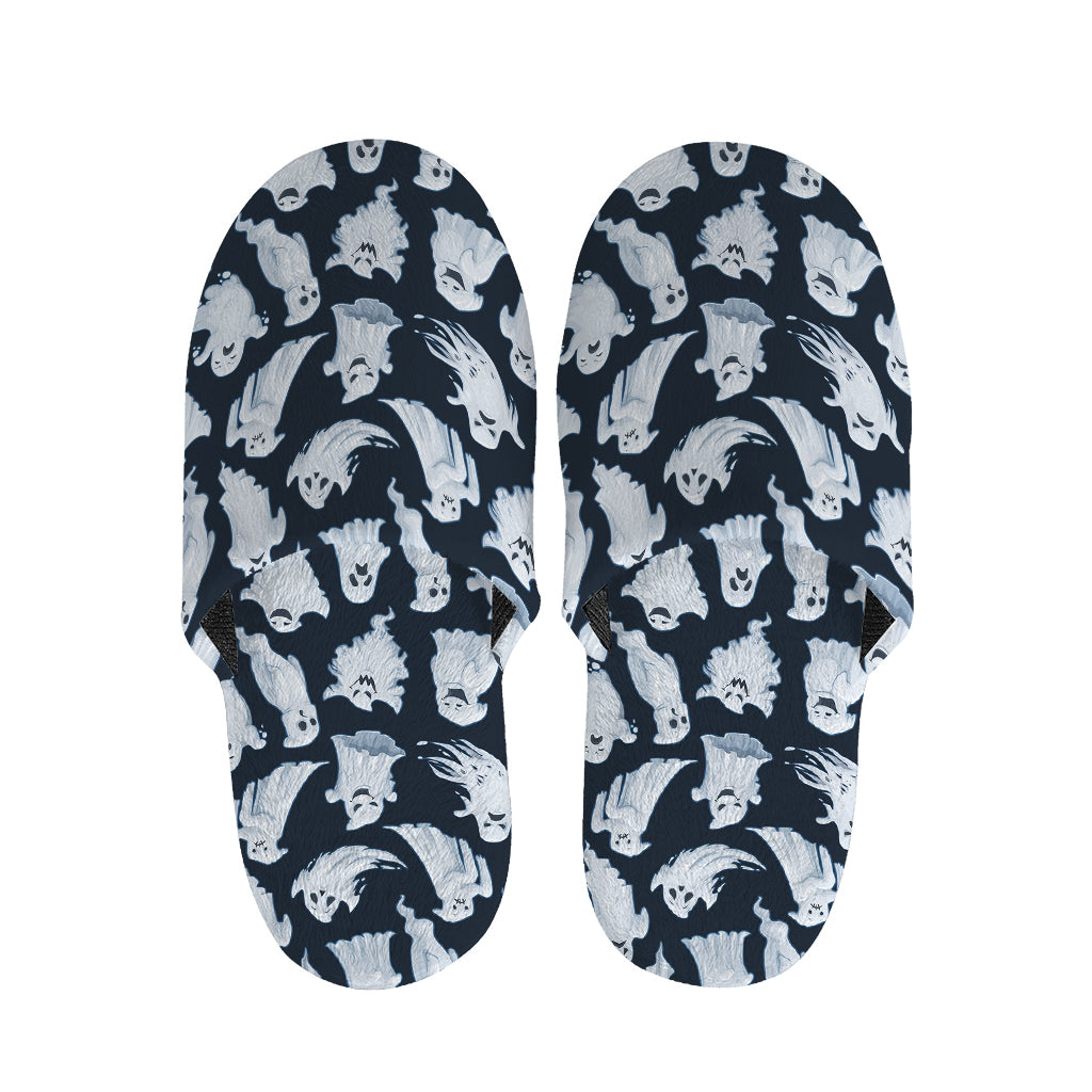 White Ghost Pattern Print Slippers