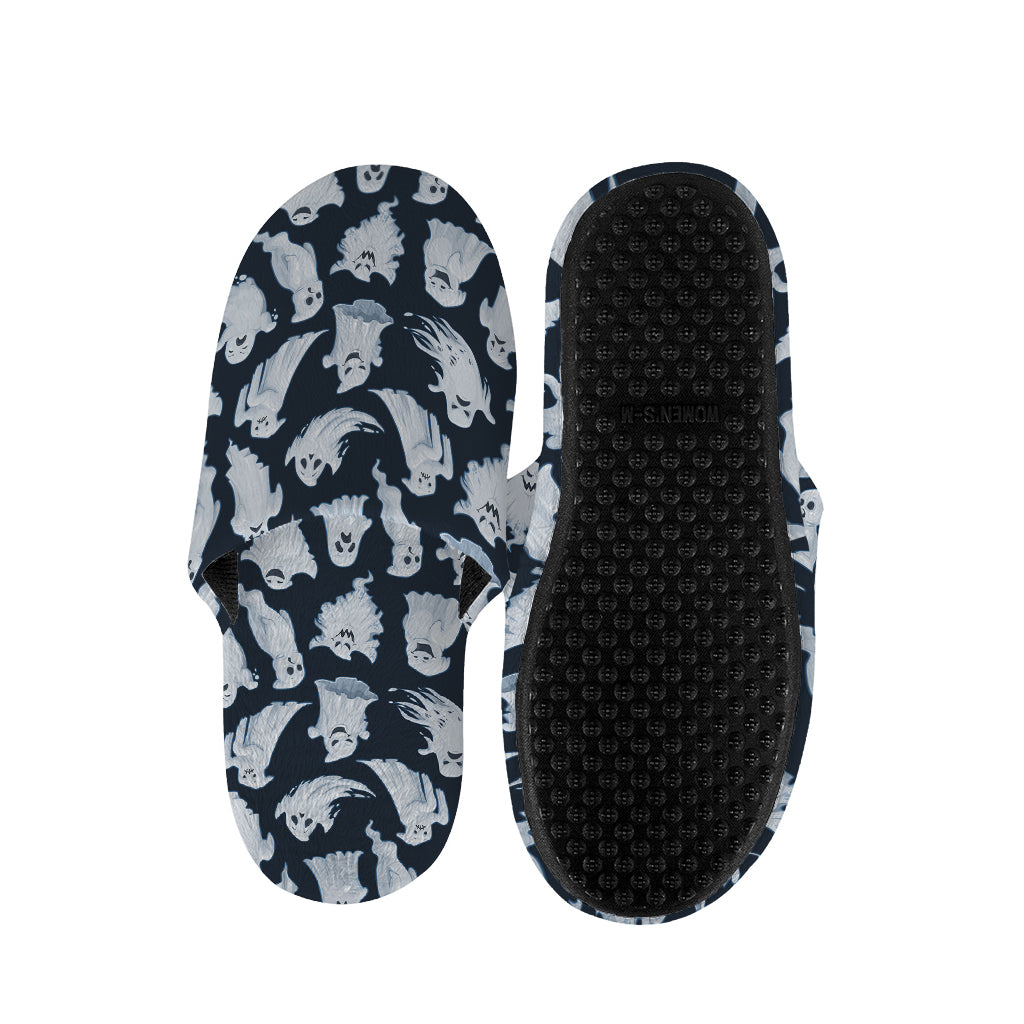 White Ghost Pattern Print Slippers
