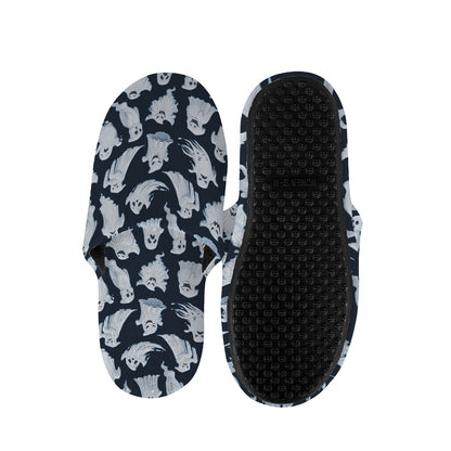 White Ghost Pattern Print Slippers