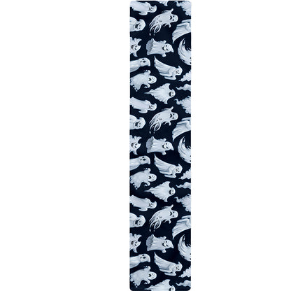 White Ghost Pattern Print Table Runner