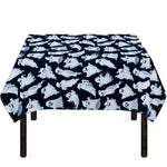 White Ghost Pattern Print Tablecloth