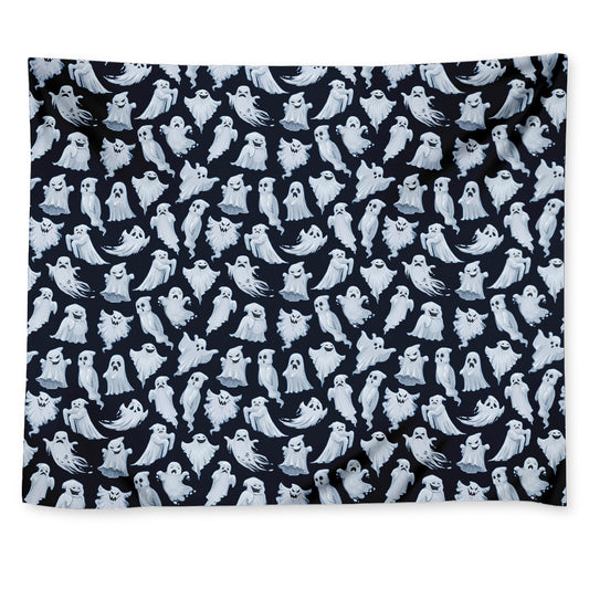 White Ghost Pattern Print Tapestry