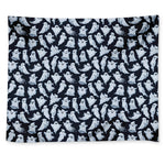 White Ghost Pattern Print Tapestry