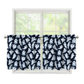 White Ghost Pattern Print Tier Curtains