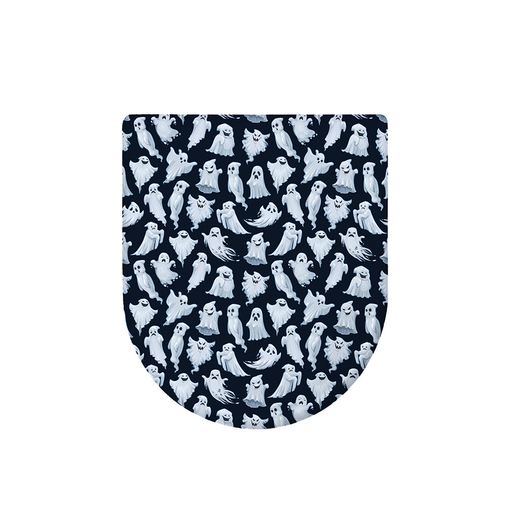 White Ghost Pattern Print Toilet Lid Cover
