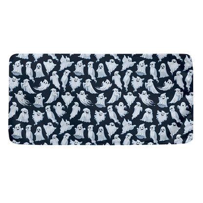 White Ghost Pattern Print Towel