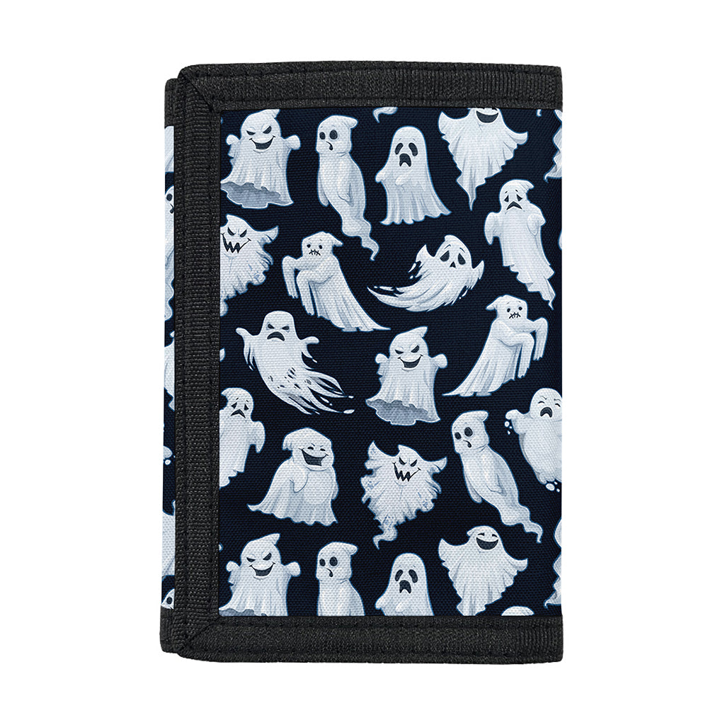 White Ghost Pattern Print Trifold Wallet